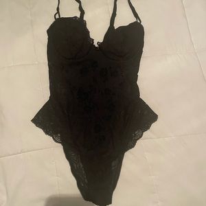 La Perla Black Lace Rose Bodysuit